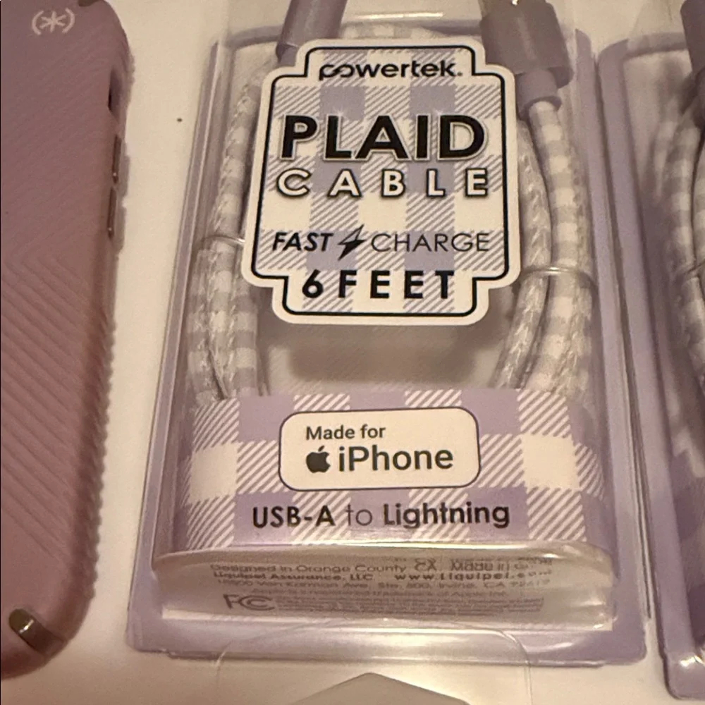 Apple Charging Cable & Case Set - Red, Purple, White